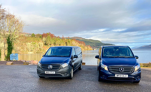 Highlander Private Tours in comfortable Mercedes vans