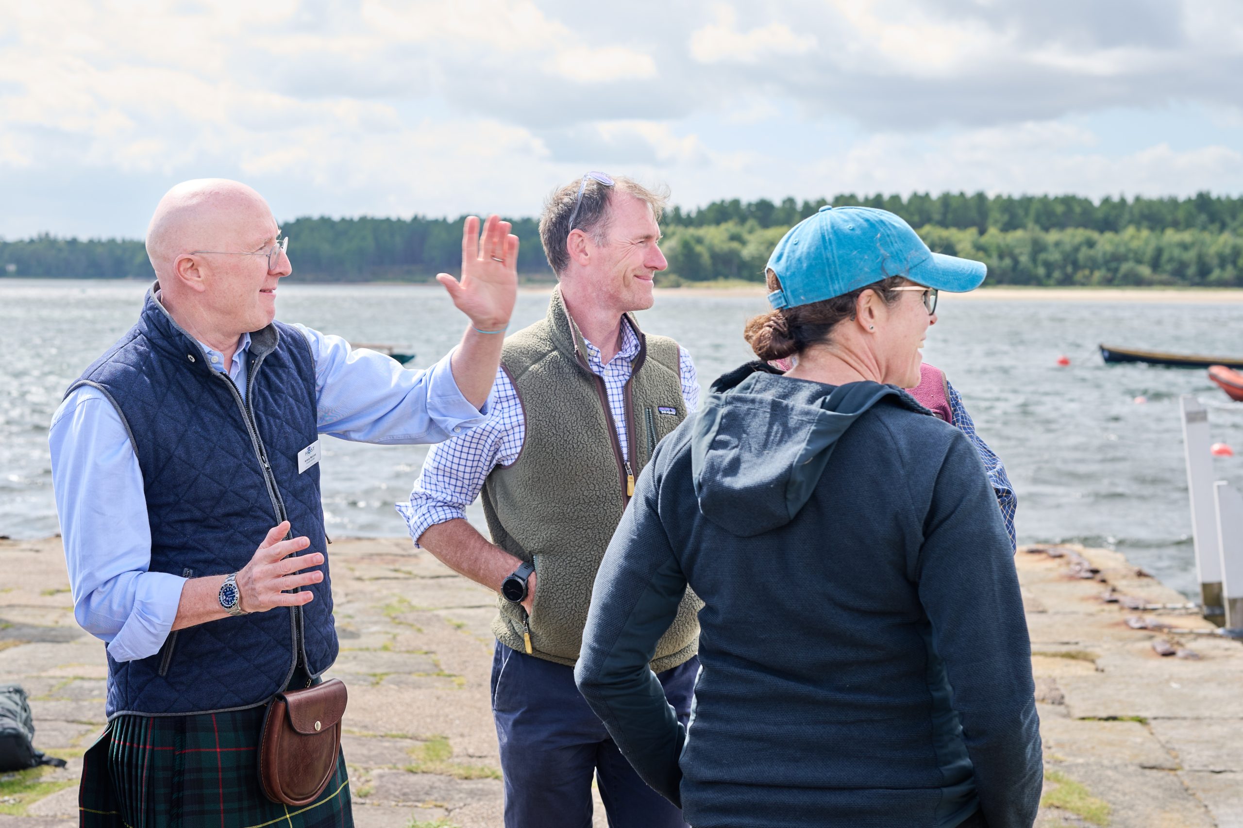 Antony guiding a group in Findhorn, Moray